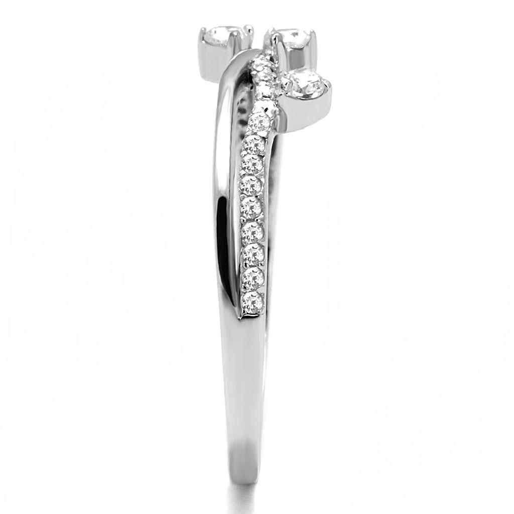 TS581 - Rhodium 925 Sterling Silver Ring with AAA Grade CZ in Clear-3